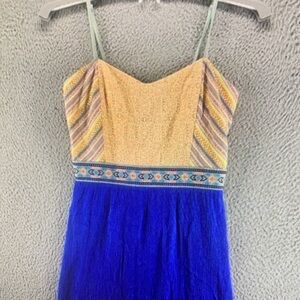 Flying Tomato Blue and Yellow Midi Dress